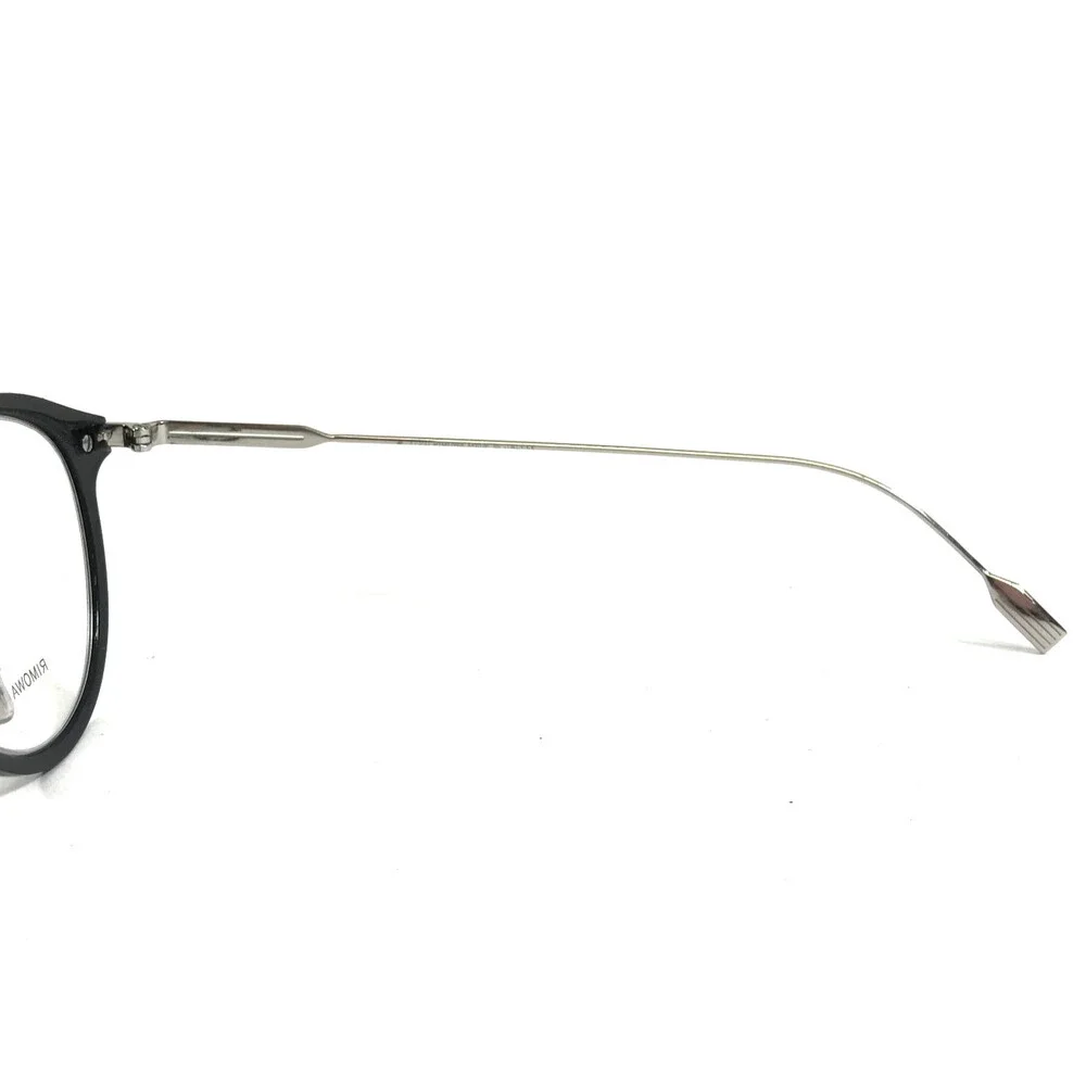 Rimowa Eyeglasses Frames RW50004U 001 Black Silver Round Full Rim 47-23-150 - Picture 7 of 13